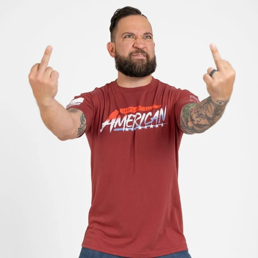 Unapologetically American T-Shirt - Red Plum sold by Grunt Style product image thumbnail 3