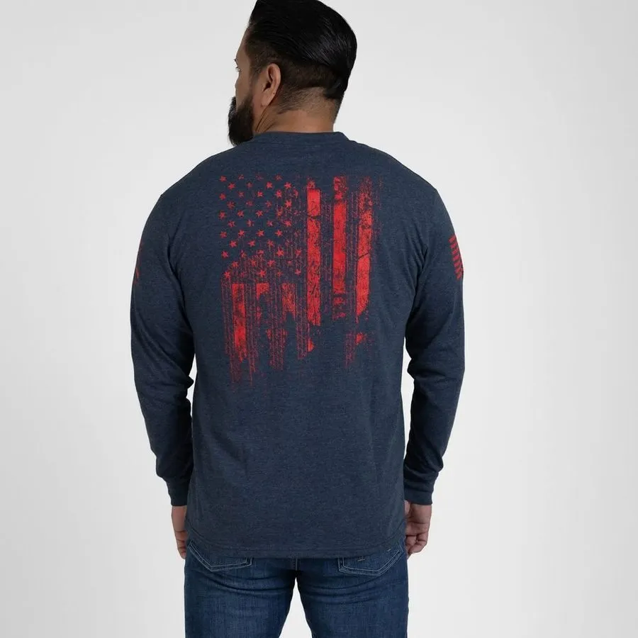 1776 Flag Long Sleeve - Navy sold by Grunt Style product image thumbnail 4