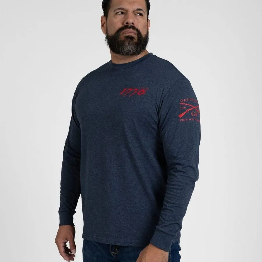 1776 Flag Long Sleeve - Navy sold by Grunt Style product image thumbnail 3