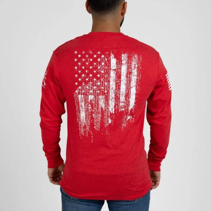 1776 Flag Long Sleeve - Red sold by Grunt Style
