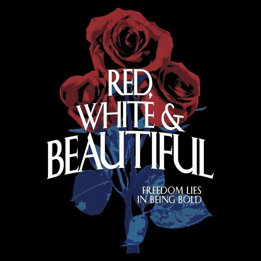 Women's Red, White & Beautiful Slouchy T-Shirt - Black sold by Grunt Style product image thumbnail 2