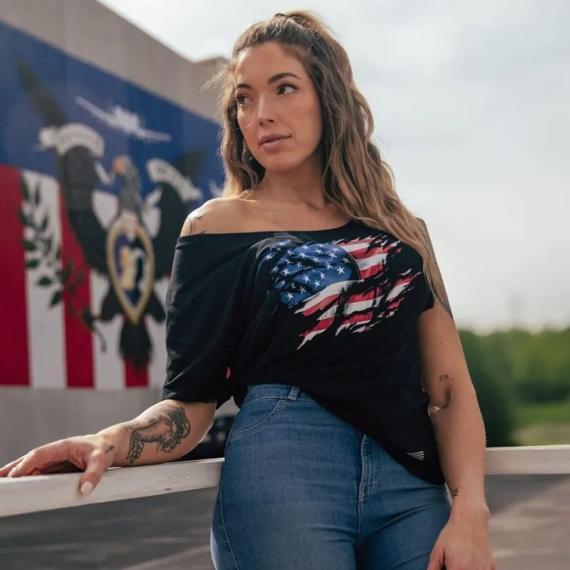 Women's Still Standing Slouchy Fit T-Shirt - Black sold by Grunt Style