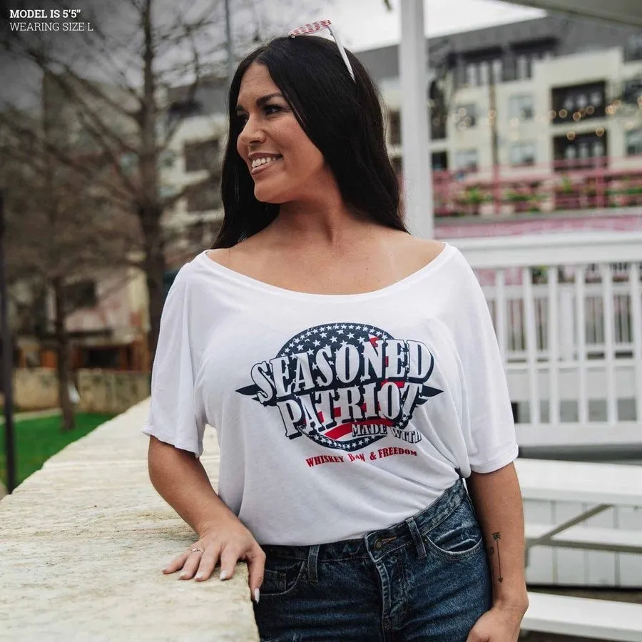 Women's Seasoned Patriot Slouchy Fit T-Shirt - White sold by Grunt Style product image thumbnail 5