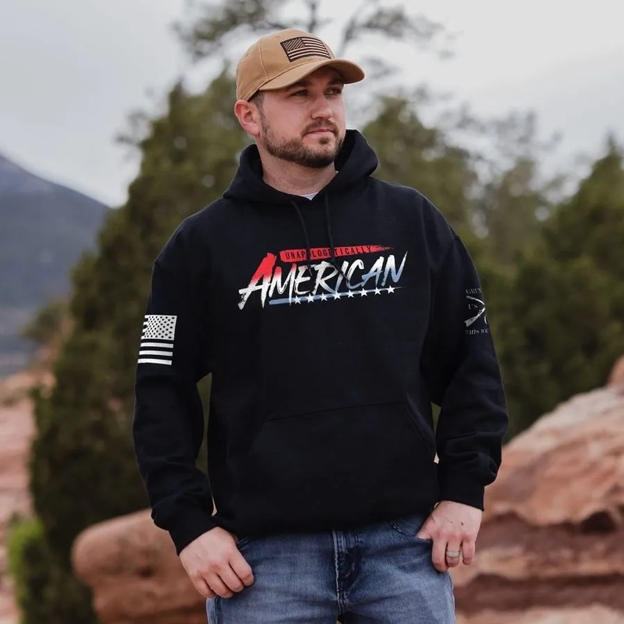 Unapologetically American Hoodie - Black sold by Grunt Style product image thumbnail 2