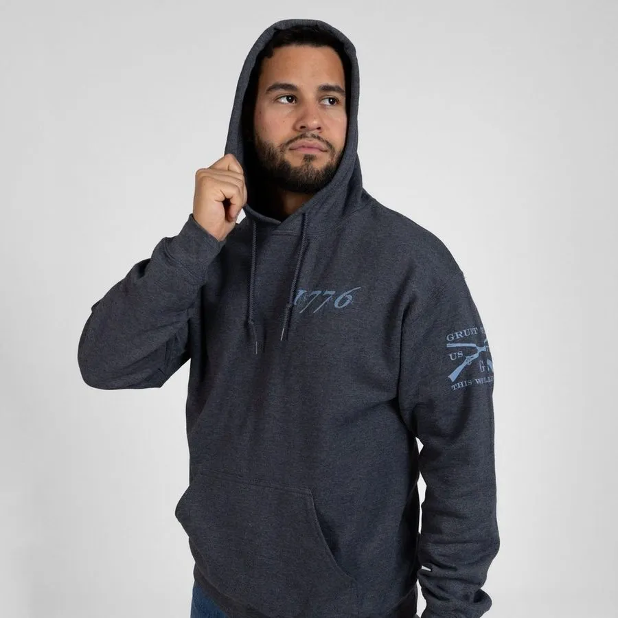 1776 Flag Hoodie - Dark Heather Gray sold by Grunt Style product image thumbnail 4
