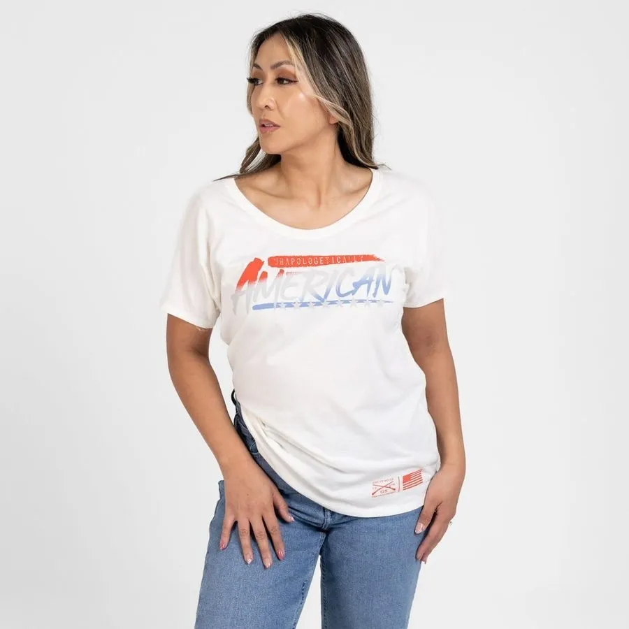 Women's Unapologetically American Slouchy T-Shirt - White sold by Grunt Style product image thumbnail 2