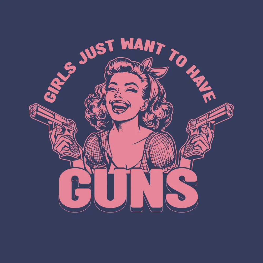 Women's Girls Just Want Guns Boyfriend Fit T-Shirt - Future Dusk sold by Grunt Style product image thumbnail 2