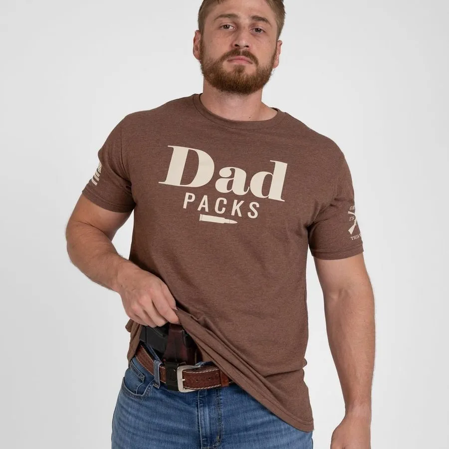 Dad Packs T-Shirt - Heather Brown sold by Grunt Style product image thumbnail 5