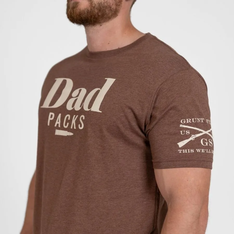 Dad Packs T-Shirt - Heather Brown sold by Grunt Style product image thumbnail 4