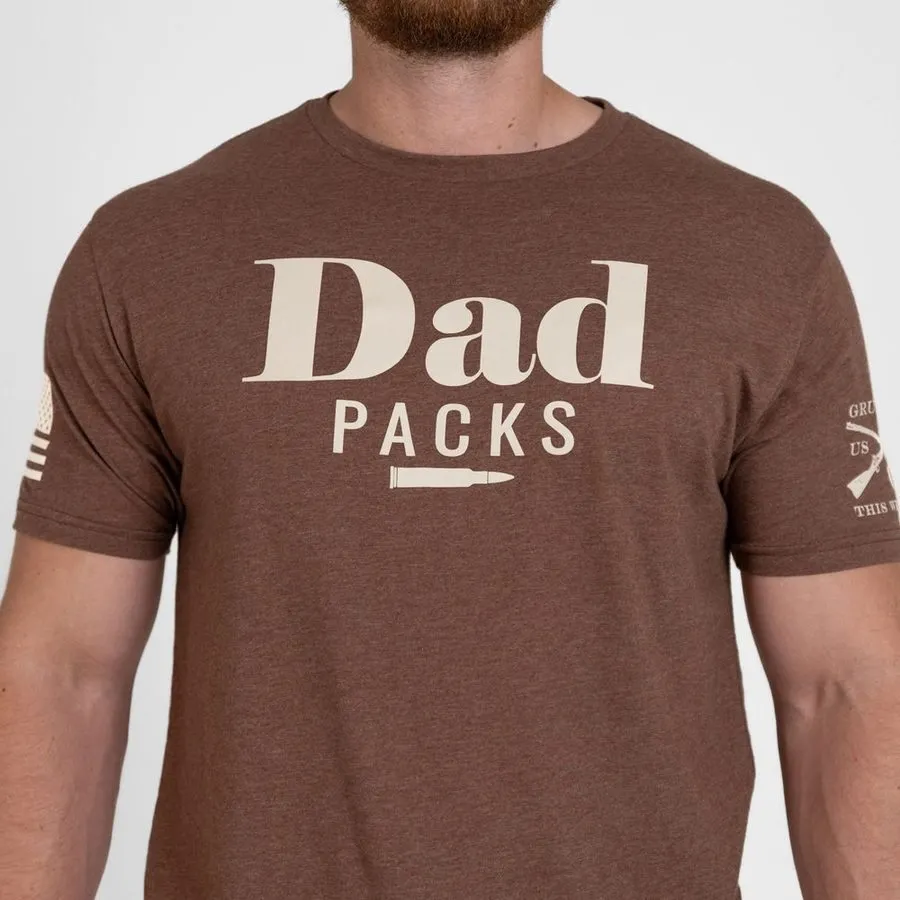 Dad Packs T-Shirt - Heather Brown sold by Grunt Style