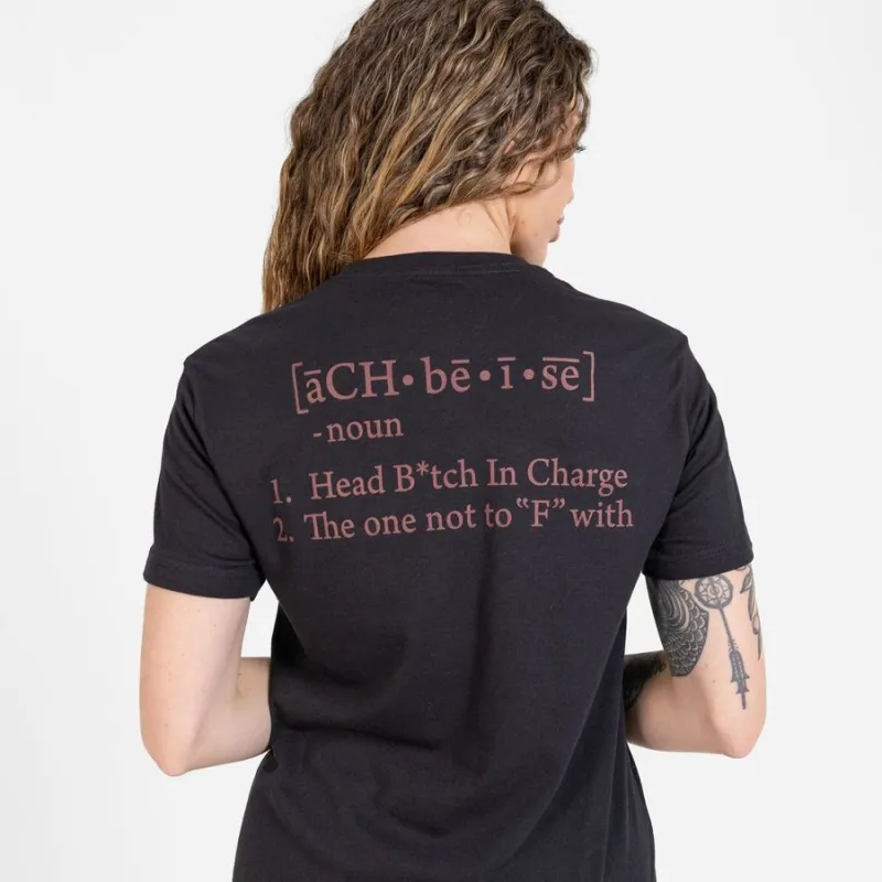 Women's HBIC Boyfriend Fit T-Shirt - Black sold by Grunt Style