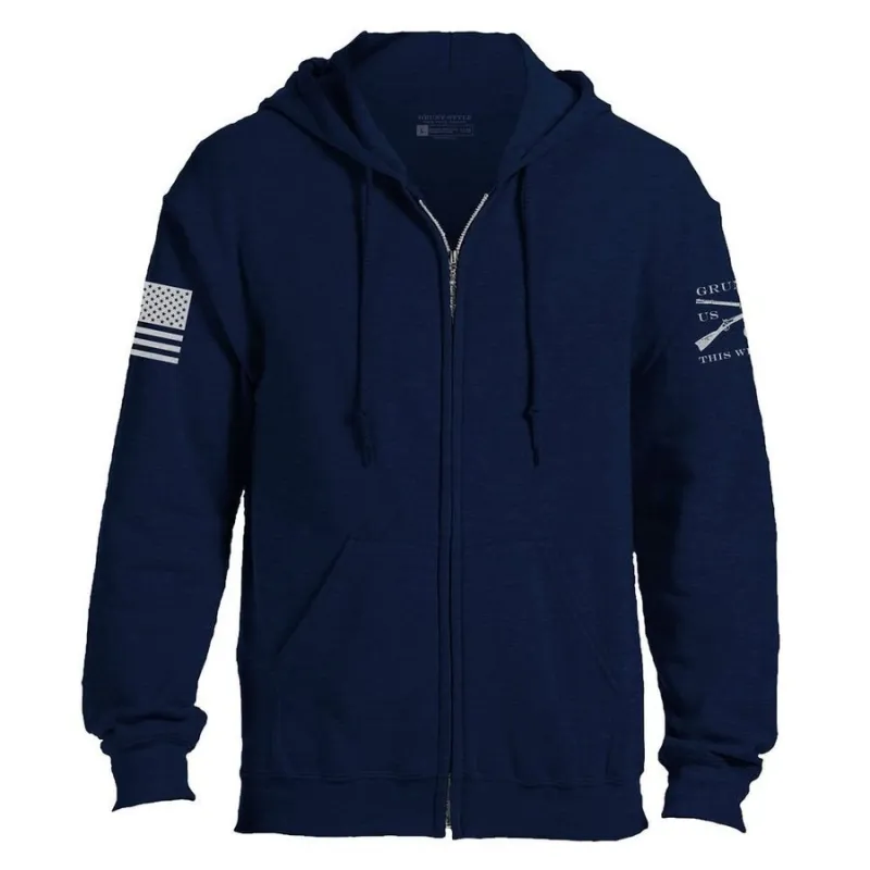 Grunt Style Basic Full-Zip Hoodie - Navy sold by Grunt Style