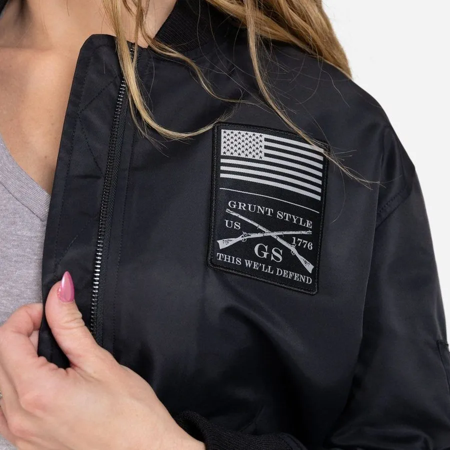 Women's Stealth Bomber Jacket - Black sold by Grunt Style product image thumbnail 3