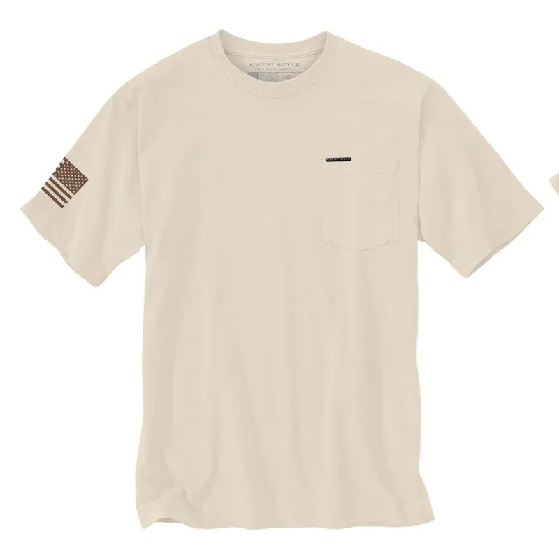 Basic Heavyweight Pocket T-Shirt - Sand sold by Grunt Style