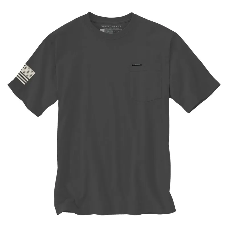 Basic Heavyweight Pocket T-Shirt - Charcoal sold by Grunt Style