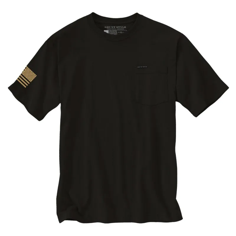 Basic Heavyweight Pocket T-Shirt - Black sold by Grunt Style