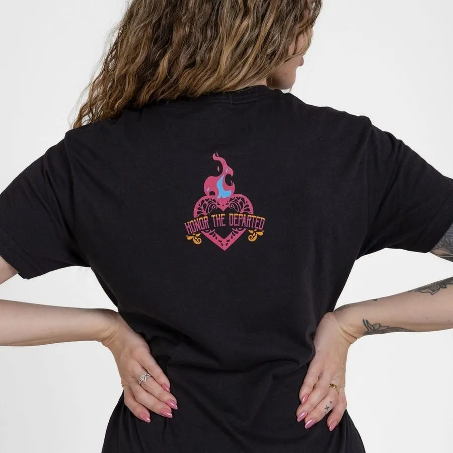 Women's Santa Muerte Boyfriend Fit T-Shirt - Black sold by Grunt Style product image thumbnail 3