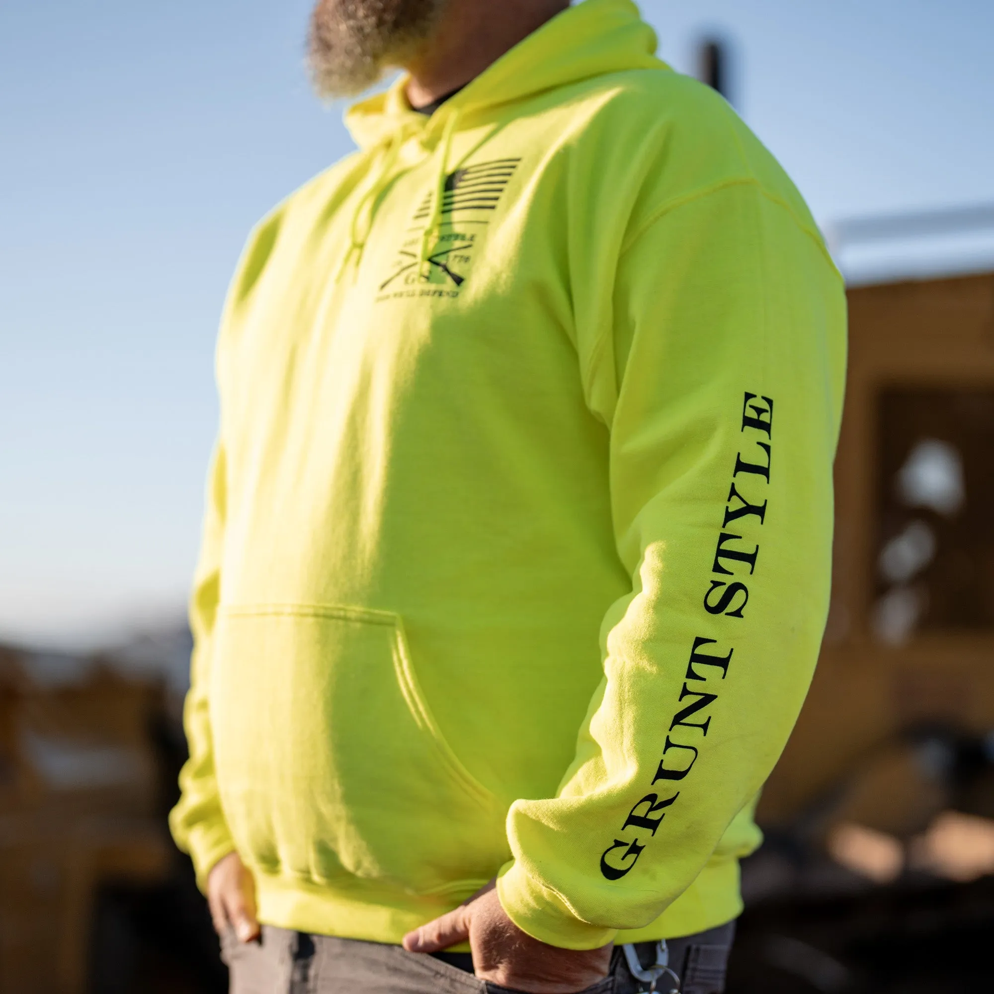 Base Hoodie - Safety Green sold by Grunt Style