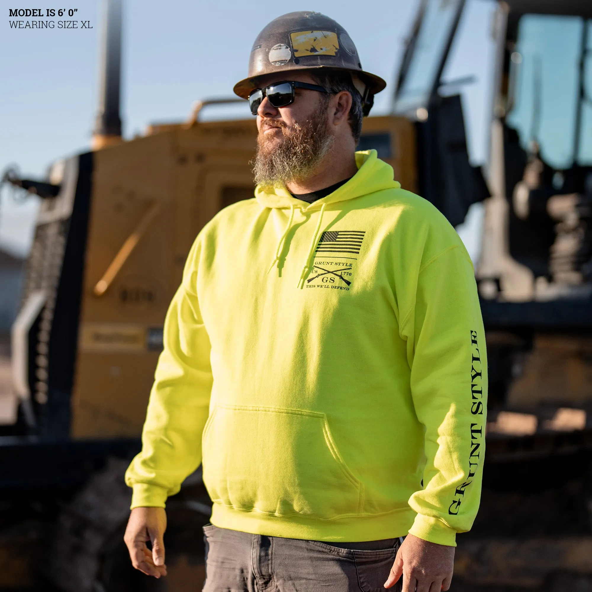 Base Hoodie - Safety Green sold by Grunt Style product image thumbnail 3