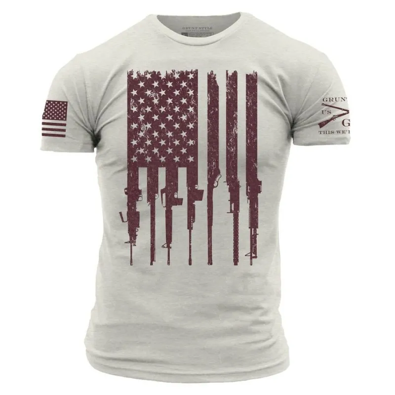 Rifle Flag T-Shirt - Sand sold by Grunt Style