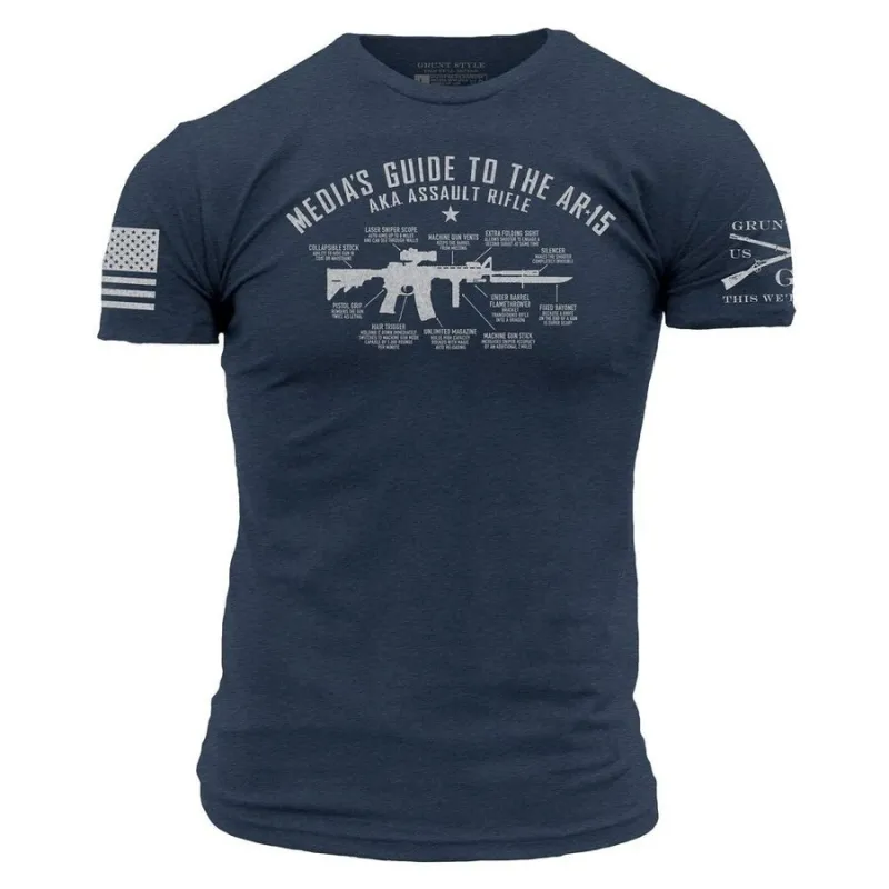 Guide To The AR-15 T-Shirt - Midnight Navy sold by Grunt Style