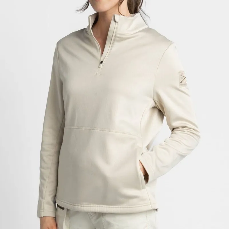 Women's 1/2 Zip Waffle Top - Sand sold by Grunt Style