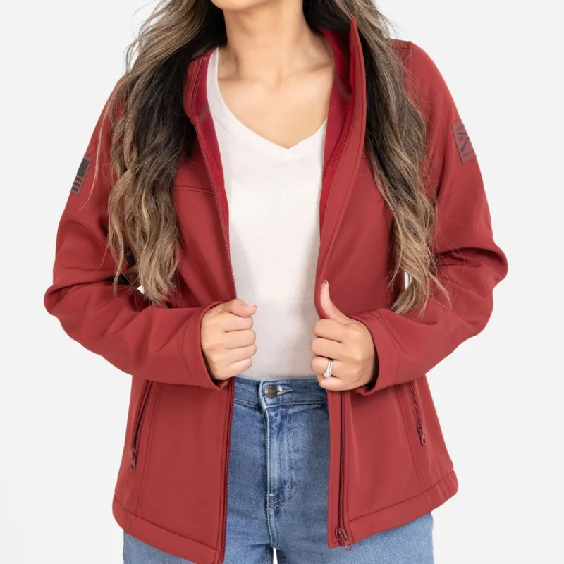 Women's Soft Shell Jacket - Red Plum sold by Grunt Style