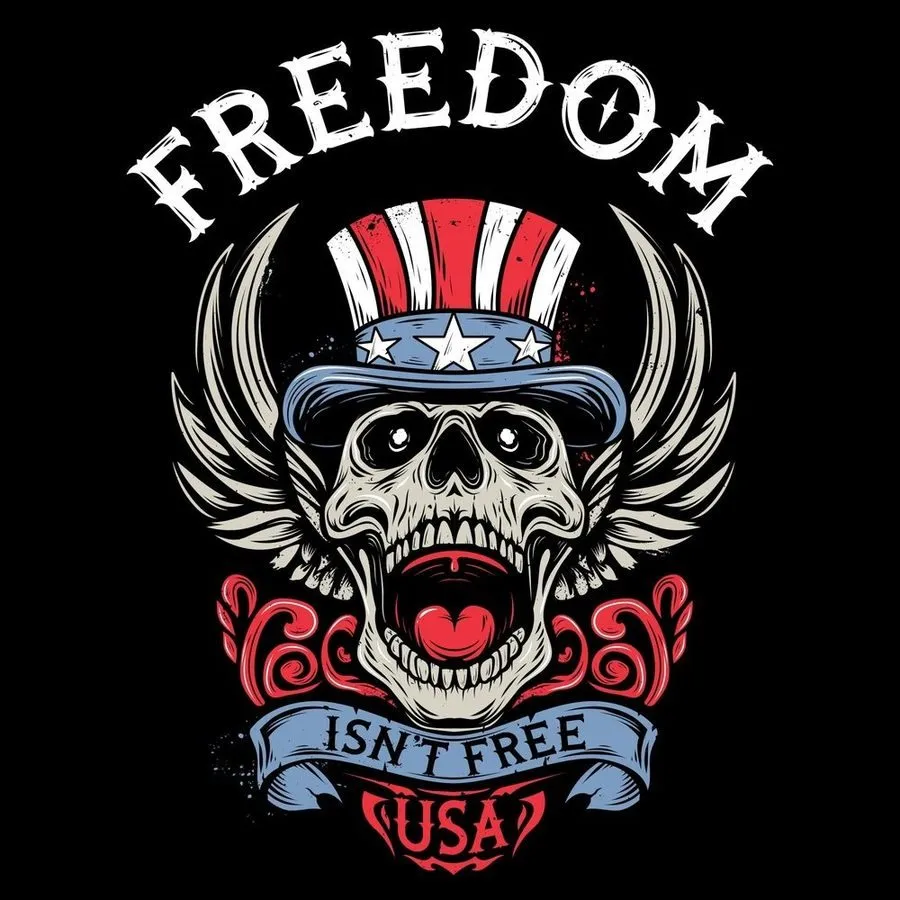 Freedom Isn't Free T-Shirt - Black sold by Grunt Style product image thumbnail 2