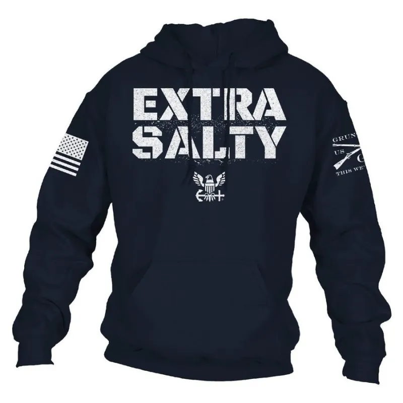 USN - Extra Salty Hoodie - Navy sold by Grunt Style