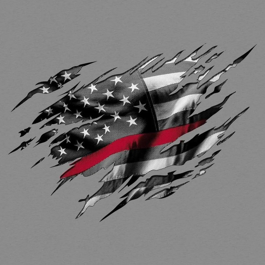 Still Standing Red Line T-Shirt - Dark Heather Gray sold by Grunt Style product image thumbnail 2