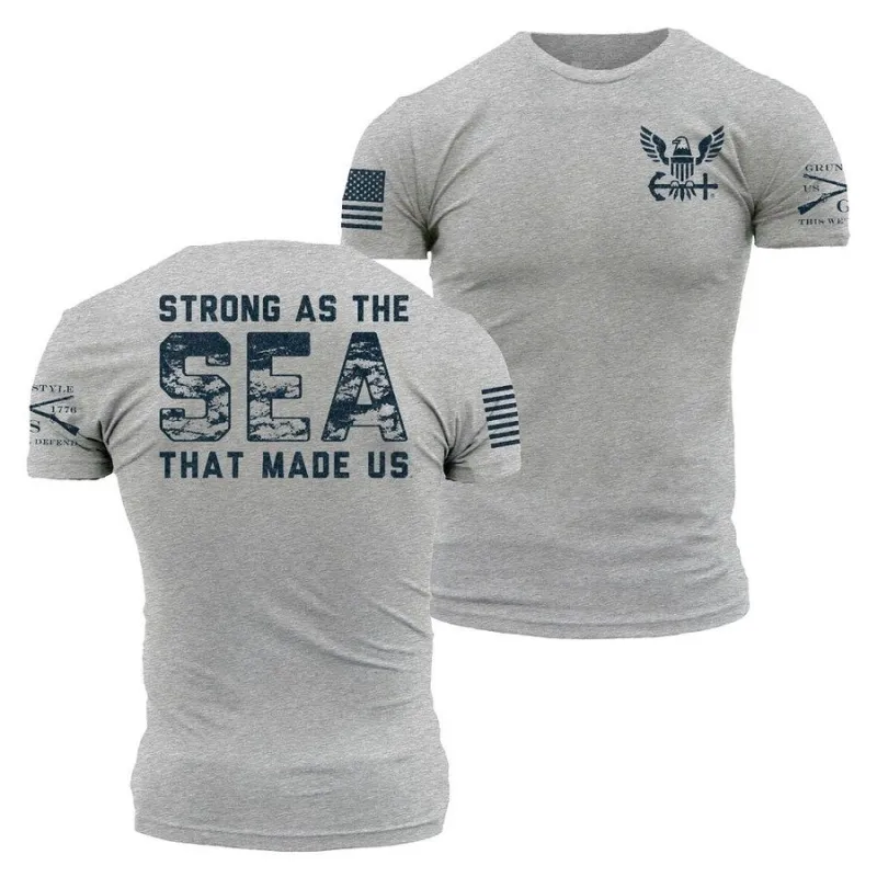 USN - Forged By The Sea - Athletic Heather sold by Grunt Style