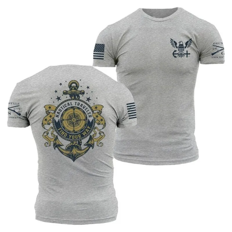USN - Nautical Traveler T-Shirt - Athletic Heather sold by Grunt Style
