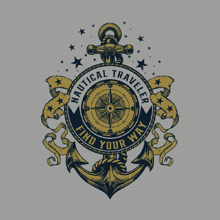 USN - Nautical Traveler T-Shirt - Athletic Heather sold by Grunt Style product image thumbnail 2