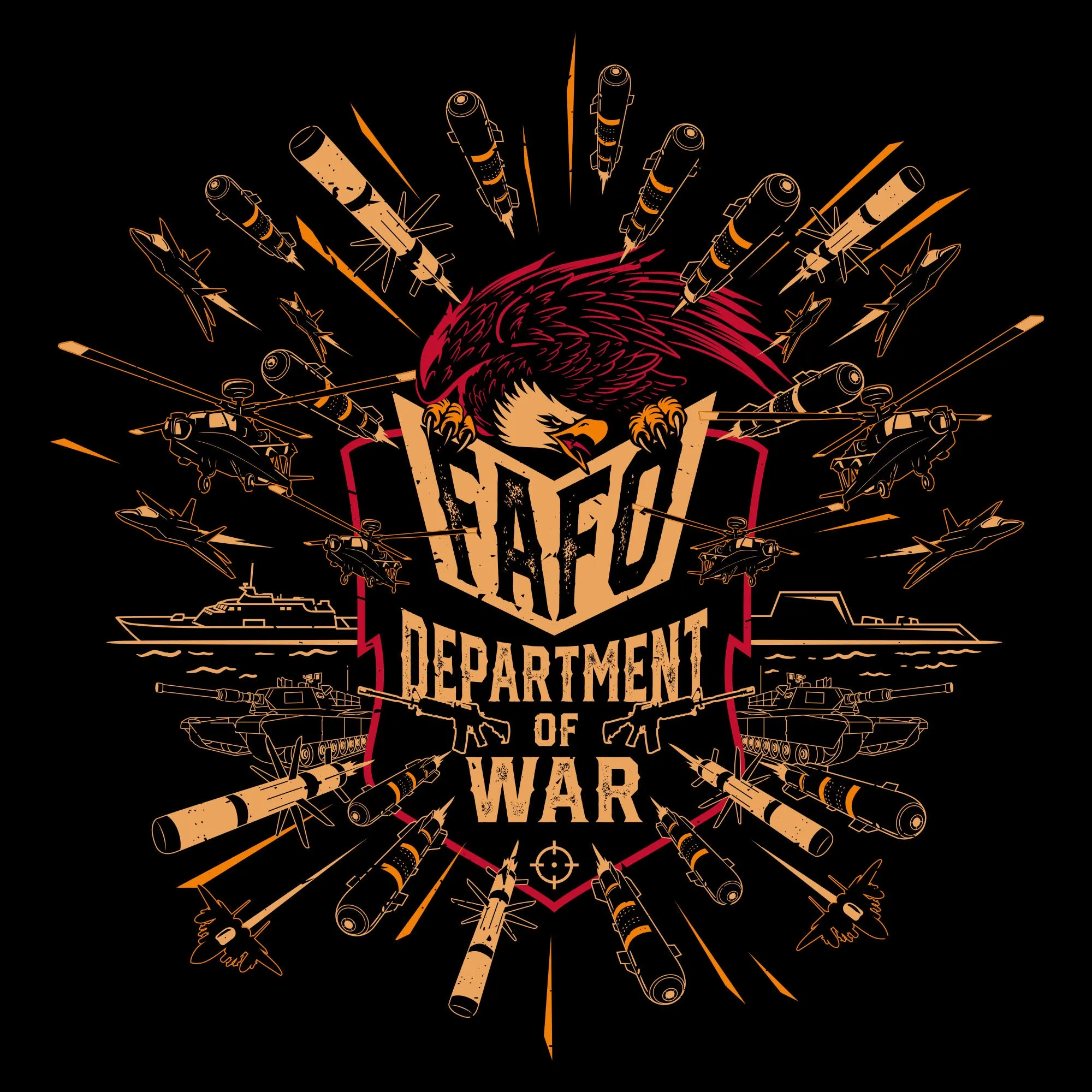 Department Of War T-Shirt - Black sold by Grunt Style product image thumbnail 2