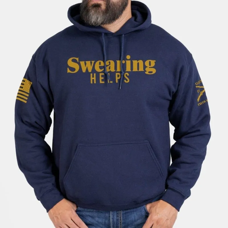 Swearing Helps Hoodie - Navy sold by Grunt Style