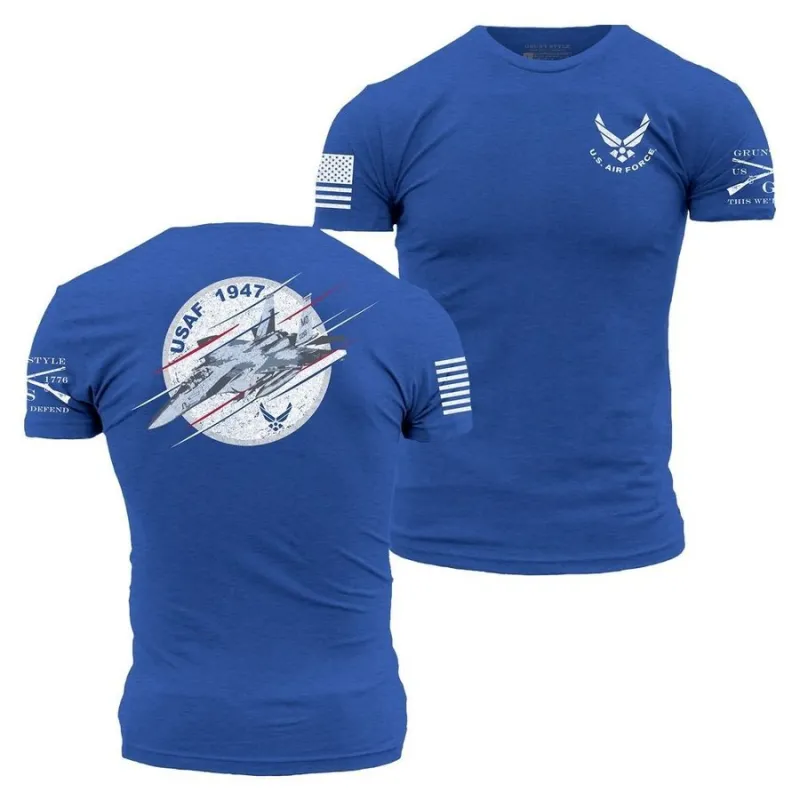 USAF - F-15 Fury T-Shirt - Royal sold by Grunt Style