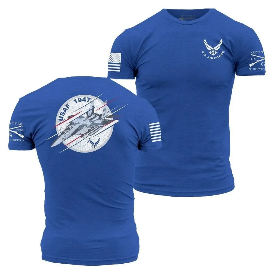 USAF - F-15 Fury T-Shirt - Royal sold by Grunt Style
