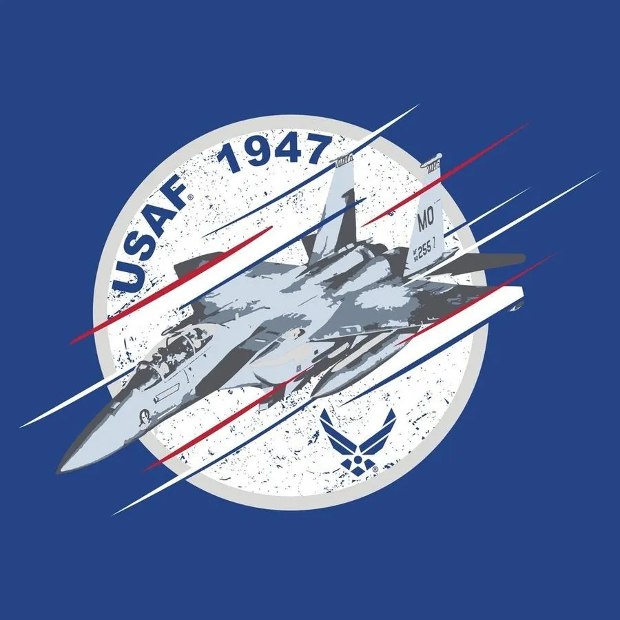 USAF - F-15 Fury T-Shirt - Royal sold by Grunt Style product image thumbnail 2