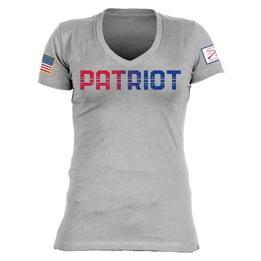 Women's Patriot V-Neck - Dark Heather Gray sold by Grunt Style