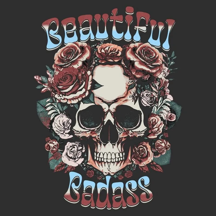 Women's Beautiful Badass Floral Hoodie - Black sold by Grunt Style product image thumbnail 3