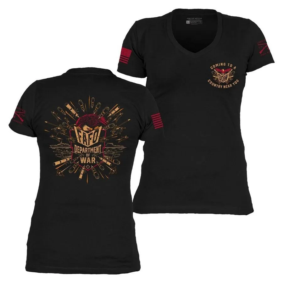Women's Department Of War V-Neck - Black sold by Grunt Style