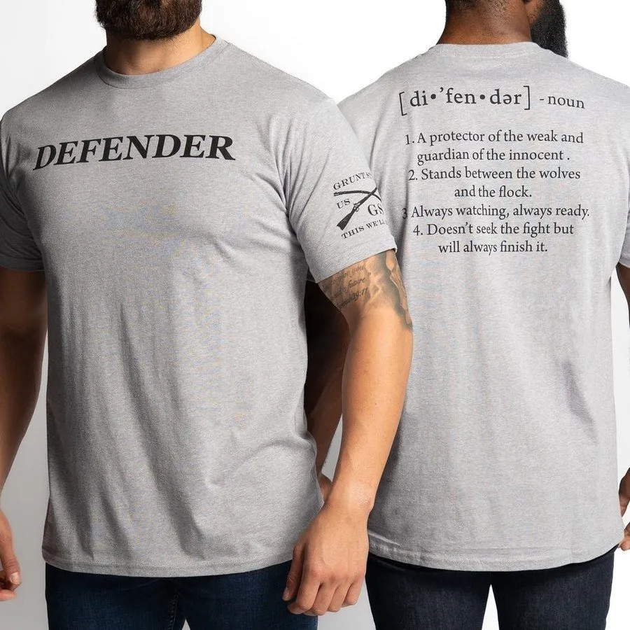 Defender Defined T-Shirt - Dark Heather Gray sold by Grunt Style product image thumbnail 4