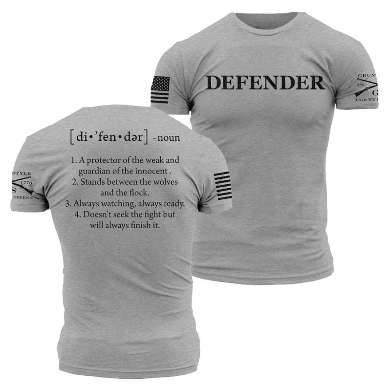 Defender Defined T-Shirt - Dark Heather Gray made by Grunt Style