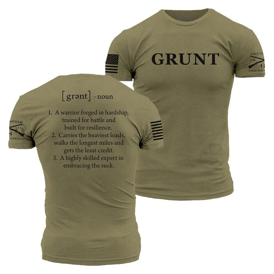 Grunt Defined T-Shirt - Military Green sold by Grunt Style