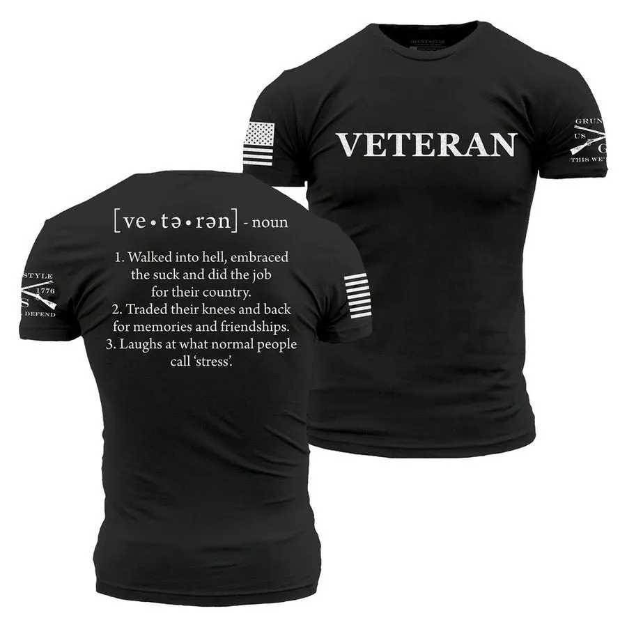 Veteran Defined T-Shirt - Black sold by Grunt Style