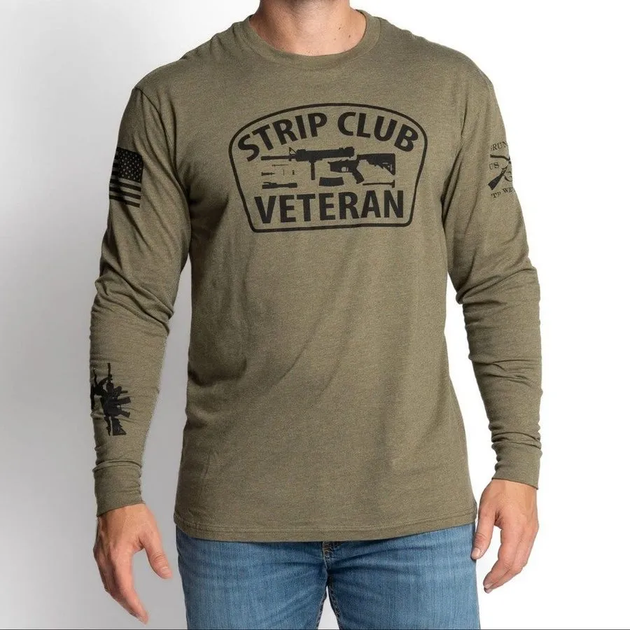 Strip Club Veteran Long Sleeve - Military Green sold by Grunt Style