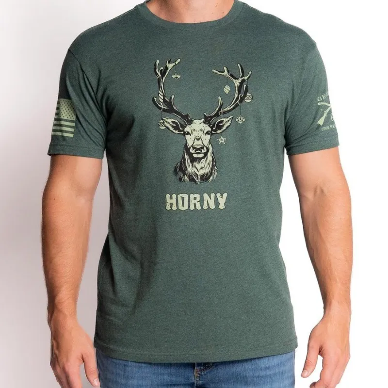 Horny T-Shirt - Heather Forest Green sold by Grunt Style