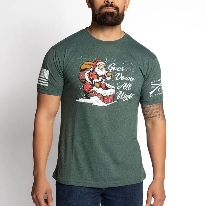 Goes Down All Night T-Shirt - Heather Forest Green sold by Grunt Style