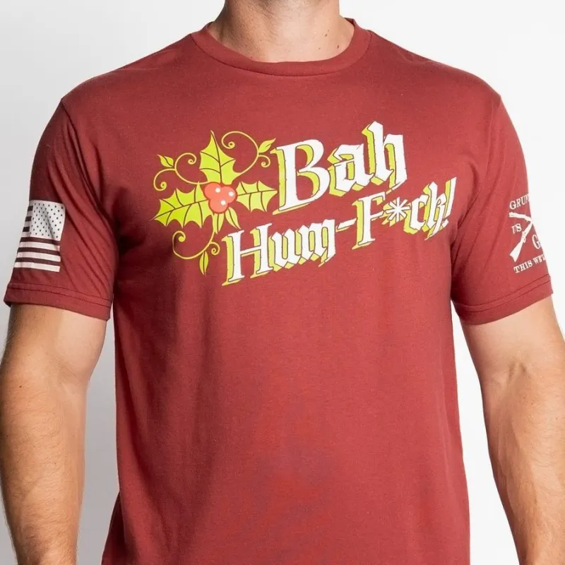 Bah Hum-F*ck T-Shirt - Red Plum made by Grunt Style