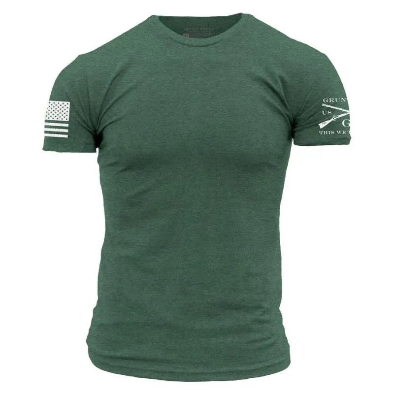 Basic T-Shirt - Heather Forest Green sold by Grunt Style